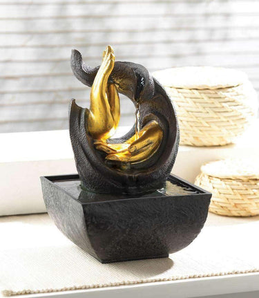 Golden Hands Accent Tabletop Fountain - The Fox Decor